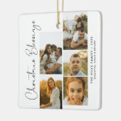 Minimal Christmas Blessings Script Family 5 Photos Keramisch Ornament (Links)
