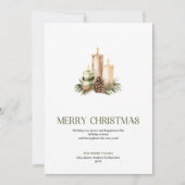 Minimal Christmas Candles Soft Pastel Holiday Card Feestdagenkaart (Voorkant)