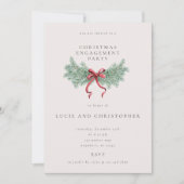 Minimal Christmas Engagement Party Kaart (Voorkant)