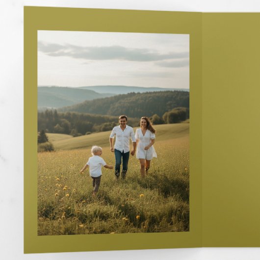 Minimal Christmas Family Arch Photo Drieluik Aankondiging (Binnenzijde eerst)