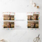 Minimal Christmas Family Photo Collage Greetings Drieluik Kaart (Binnen)