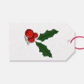 Minimal Christmas Holly Cadeaulabel (Voorkant (Horizontaal))