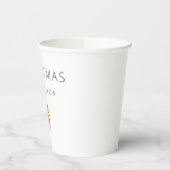 Minimal Christmas Line Art Tree | KaliraArts Papieren Bekers (Links)