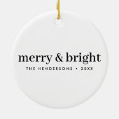 Minimal Christmas | Merry and Bright Simple White Keramisch Ornament (Achterkant)