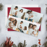 Minimal Christmas Modern Family Fotoshoot Rood Feestdagenkaart<br><div class="desc">Vier de feestdagen met een vleugje moderne elegantie met onze Simple Modern Christmas Family Photoshoot Collage Holiday Kaart. Deze zorgvuldig ontworpen kaart omarmt de geest van familie en de vreugde van het feestelijke seizoen, zodat u uw gekoesterde herinneringen kunt laten zien in een prachtige en aanpasbare lay-out. Rode accentkleuren. 📸...</div>