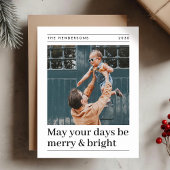Minimal Christmas | Modern Photo Merry and Bright Feestdagenkaart