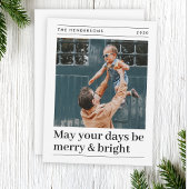 Minimal Christmas | Modern Photo Merry and Bright Feestdagenkaart