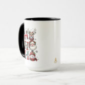 Minimal Christmas Mug | Line Art Tree | KaliraArts Mok (Voorkant links)