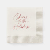 Minimal Christmas Napkin “Cheers to the Holidays” Servet (Voorkant)