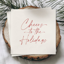 Minimal Christmas Napkin “Cheers to the Holidays” Servet