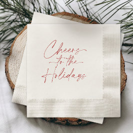 Minimal Christmas Napkin “Cheers to the Holidays” Servet