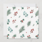 Minimal Christmas Pattern, Pine & Berries  Kaart (Voorkant)