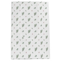 Minimal Christmas Pattern, Pine, Berries