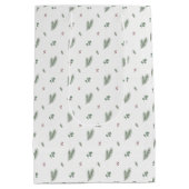 Minimal Christmas Pattern, Pine, Berries Medium Cadeauzakje (Achterkant)