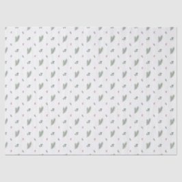 Minimal Christmas Pattern, Pine, Berries Tissuepapier