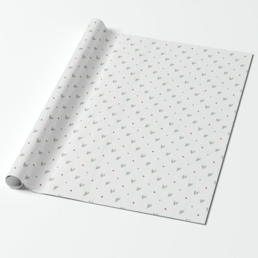 Minimal Christmas Pattern, Scandinavian Pine Cadeaupapier (Uitgerold)