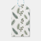 Minimal Christmas Pine Pattern, Scandi Style Cadeaulabel (Voorkant)