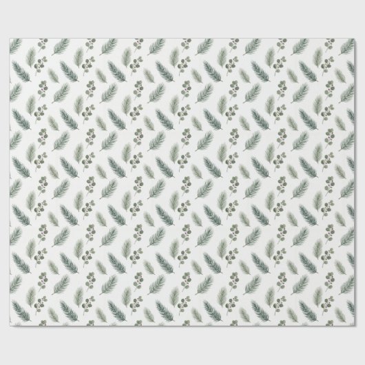 Minimal Christmas Pine Pattern, Scandi Style Cadeaupapier (Vlak)
