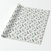 Minimal Christmas Pine Pattern, Scandi Style Cadeaupapier (Uitgerold)