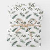Minimal Christmas Pine Pattern, Scandi Style Inpakpapier Vel (In situ)
