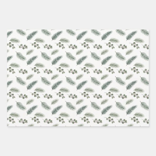 Minimal Christmas Pine Pattern, Scandi Style Inpakpapier Vel (Voorkant)