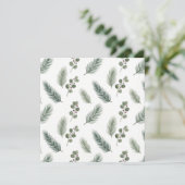 Minimal Christmas Pine Pattern, Scandi Style Kaart (Staand voorkant)