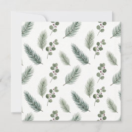 Minimal Christmas Pine Pattern, Scandi Style Kaart