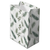Minimal Christmas Pine Pattern, Scandi Style Medium Cadeauzakje (Voorkant Gekanteld)
