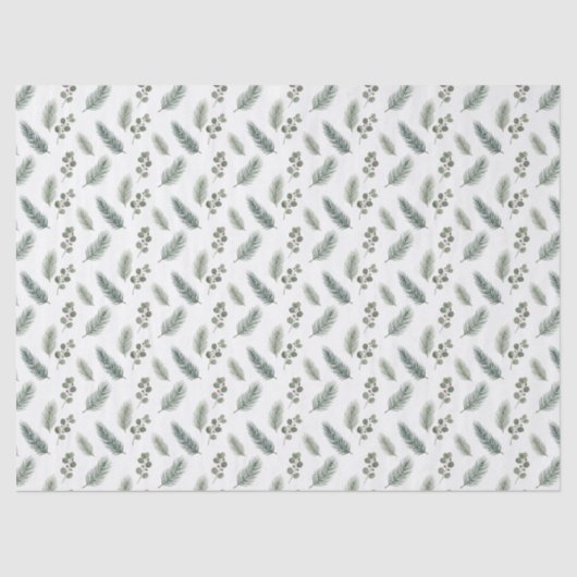 Minimal Christmas Pine Pattern, Scandi Style Tissuepapier (Voorkant)