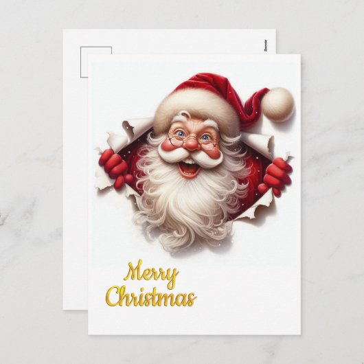 Minimal Christmas Postcard | Line Art | KalirARTS Feestdagenkaart (Voorkant / Achterkant)