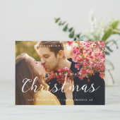 Minimal Christmas Wedding Photo Cute Script Save The Date (Staand voorkant)