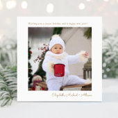 Minimal Christmas White Gold Happy Holidays Photo Feestdagenkaart