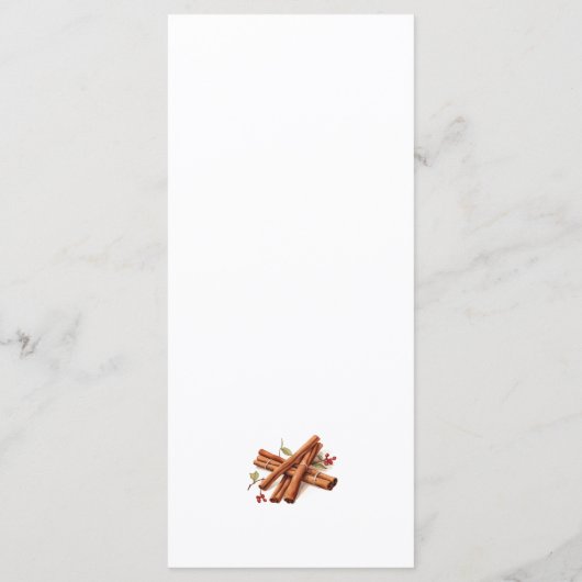 Minimal Cinnamon Sticks Design Menu (Achterkant)
