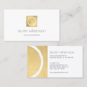 Minimal Circle Camera Lens Gold Photography Logo Visitekaartje (Voorkant / Achterkant)