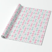 Minimal Circle Grid Pattern Cadeaupapier (Uitgerold)