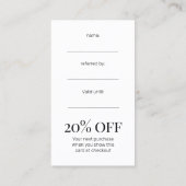 Minimal Classic Business Referral Card (Achterkant)
