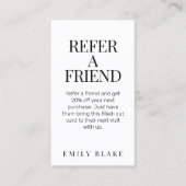 Minimal Classic Business Referral Card (Voorkant)