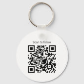 Minimal Classic Business Scannable QR Code Sleutelhanger (Achterkant)