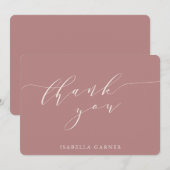 Minimal Classic Dusty Roos Vrijgezellenfeest Custo Bedankkaart (Voorkant / Achterkant)