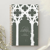 Minimal Classic Gothic Window Typography Olive Planner