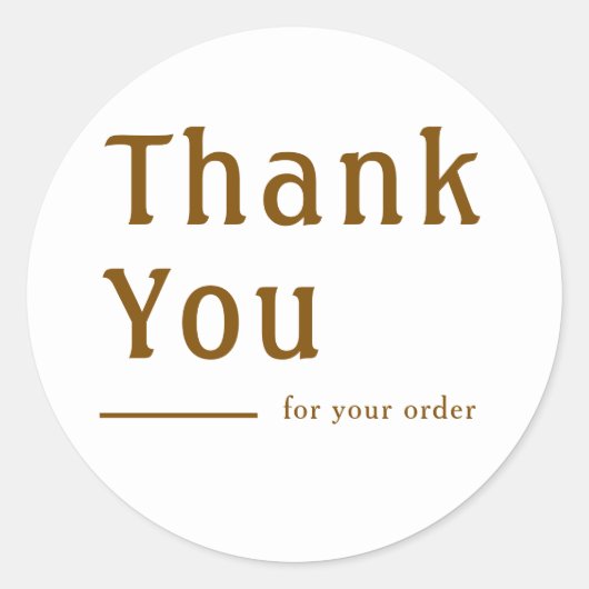 Minimal Classic Personalized Round Thank You Gift  Ronde Sticker (Voorkant)