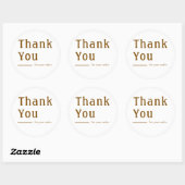 Minimal Classic Personalized Round Thank You Gift  Ronde Sticker (Vel)