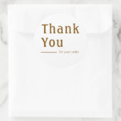 Minimal Classic Personalized Round Thank You Gift  Ronde Sticker (Tas)