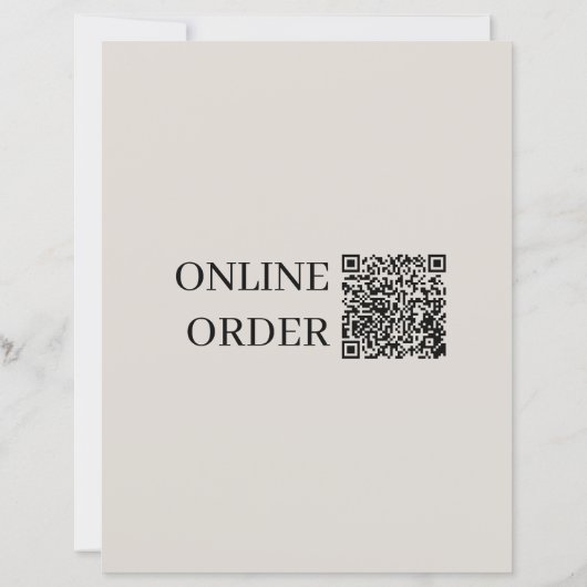 Minimal Classic Restaurant Menu Images QR Code (Achterkant)