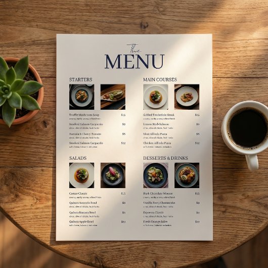 Minimal Classic Restaurant Menu Images QR Code