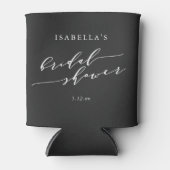 Minimal Classic Script Black Bridal Shower Custom Blikjeskoeler (Voorkant)