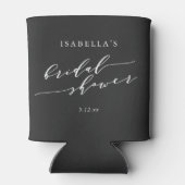 Minimal Classic Script Black Bridal Shower Custom Blikjeskoeler (Achterkant)