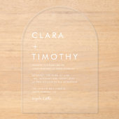 Minimal Classic Script Modern Wedding Invitation Acryl Uitnodigingen (Voorkant)