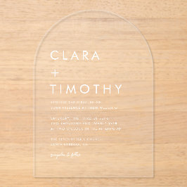 Minimal Classic Script Modern Wedding Invitation Acryl Uitnodigingen