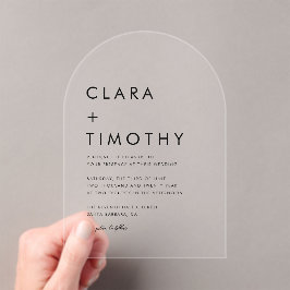 Minimal Classic Script Modern Wedding Invitation Acryl Uitnodigingen